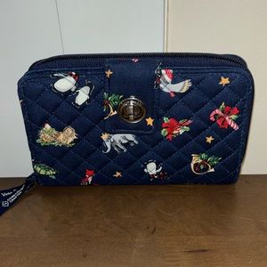 Vera Bradley RFID Snow Glow Motifs turnlock wallet